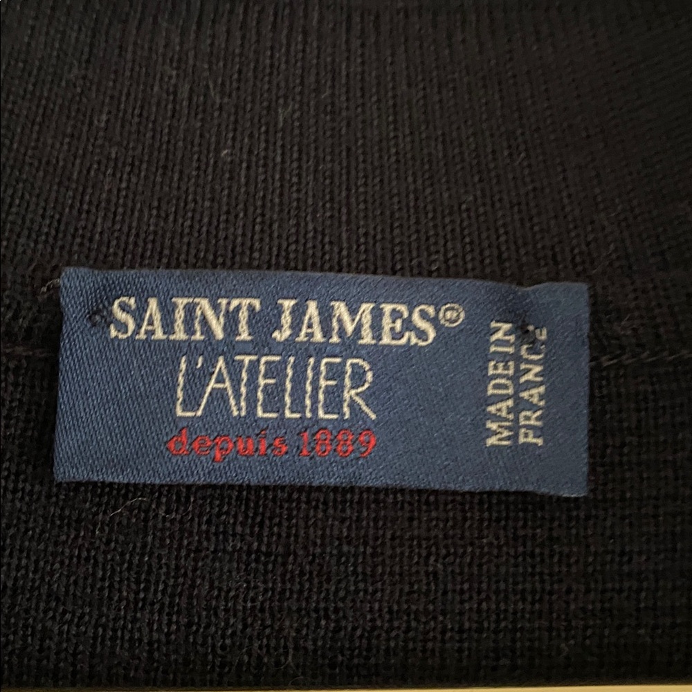 SOLD Saint James Atelier Wool Cardigan – Navy with Gold Button - Picture 8 of 14